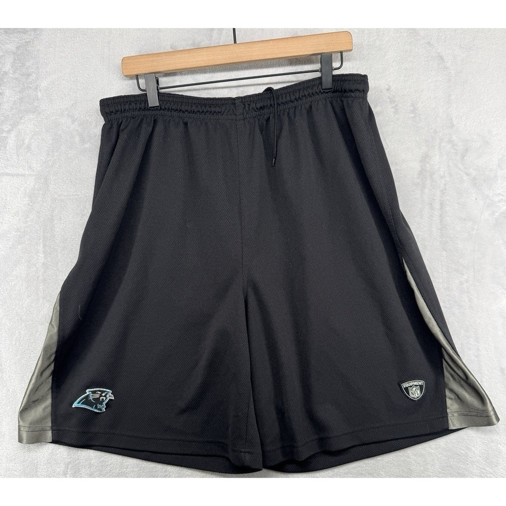 Reebok Carolina Panthers NFL Equipment Team Issued Black Shorts VTG Men's XLT